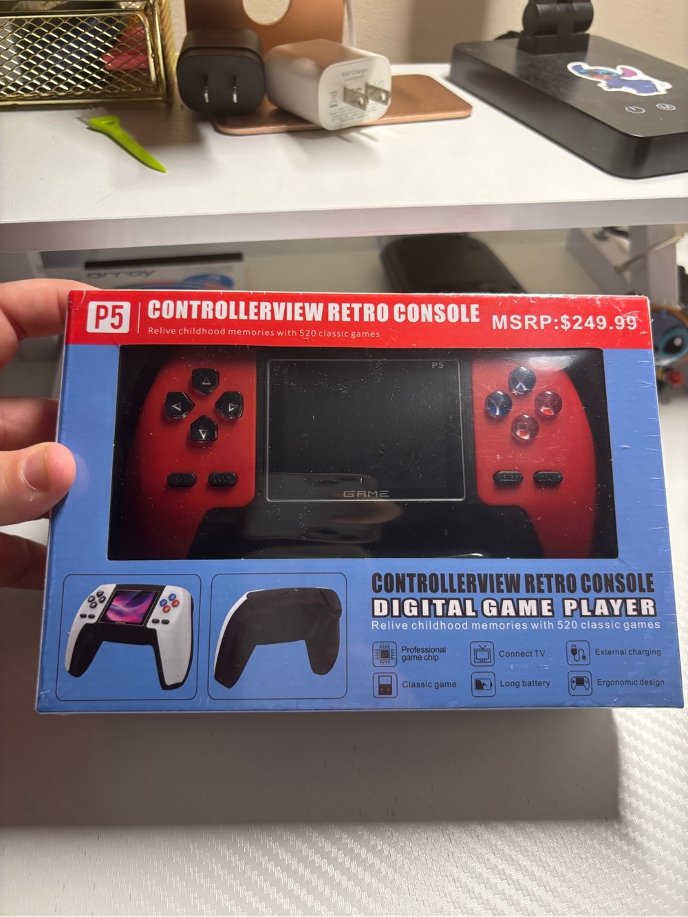 ControllerView Retro Handheld Game Console - Red